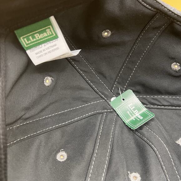 L.L. Bean Hat Cap Wool Leather Strap Back Gray Brown Brim One Size Outdoor - Picture 2 of 8